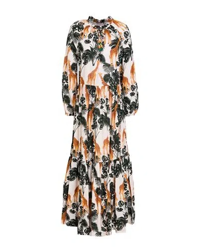 Connor & Blake Woman Maxi Dress Dark Green Size L Cotton In Multi