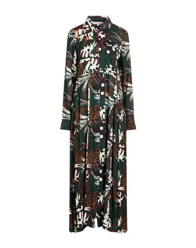 Connor & Blake Woman Maxi Dress Dark Green Size L Viscose