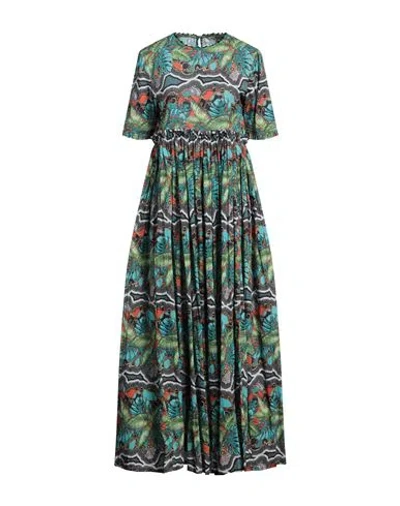 Connor & Blake Woman Maxi Dress Emerald Green Size L Cotton