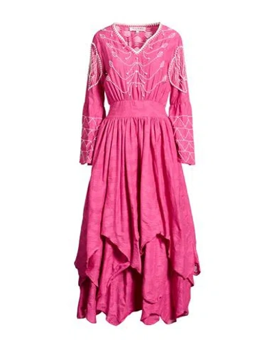 Connor & Blake Woman Maxi Dress Fuchsia Size S Cotton In Pink