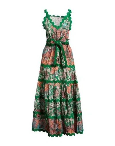 Connor & Blake Woman Maxi Dress Green Size L Cotton