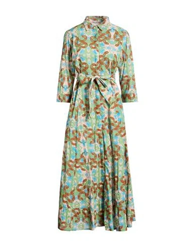 Connor & Blake Woman Maxi Dress Green Size L Cotton