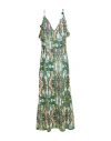 Connor & Blake Woman Maxi Dress Green Size M Cotton In Green