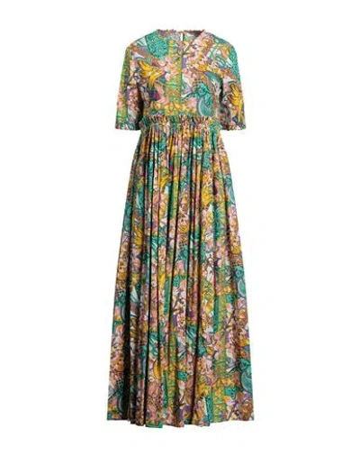 Connor & Blake Woman Maxi Dress Green Size S Cotton