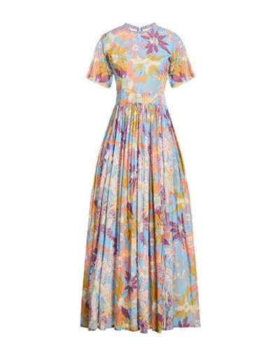 Connor & Blake Woman Maxi Dress Light Blue Size L Cotton In Multi