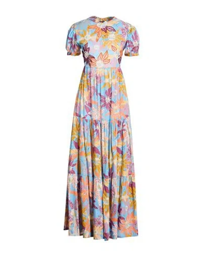 Connor & Blake Woman Maxi Dress Light Blue Size L Cotton