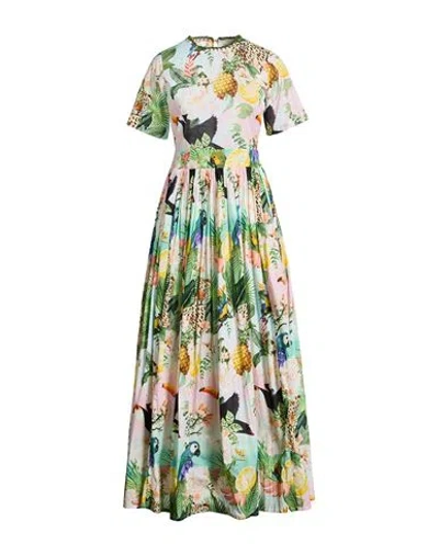 Connor & Blake Woman Maxi Dress Light Green Size Xl Cotton In Multi