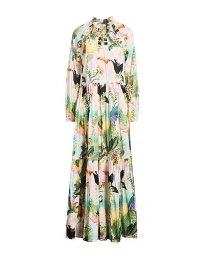 Connor & Blake Woman Maxi Dress Light Green Size Xl Cotton In Multi