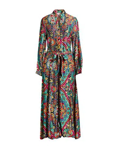 Connor & Blake Woman Maxi Dress Light Green Size Xs Viscose In Multi