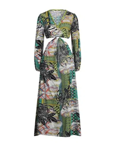 Connor & Blake Woman Maxi Dress Lime Green Size M Cotton