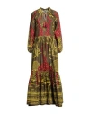 Connor & Blake Woman Maxi Dress Military Green Size L Cotton In Green