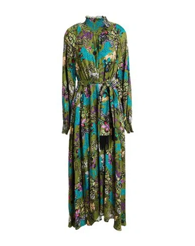Connor & Blake Woman Maxi Dress Military Green Size M Viscose
