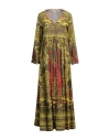 Connor & Blake Woman Maxi Dress Military Green Size L Cotton In Green