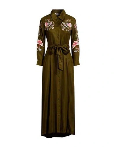 Connor & Blake Woman Maxi Dress Military Green Size Xl Viscose