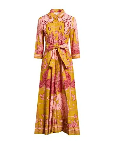 Connor & Blake Woman Maxi Dress Mustard Size Xl Cotton In Multi