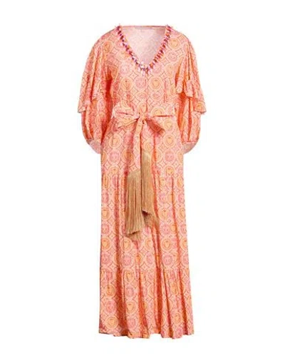 Connor & Blake Woman Maxi Dress Orange Size L Cotton In Pink
