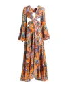 Connor & Blake Woman Maxi Dress Orange Size Xs Cotton In Orange