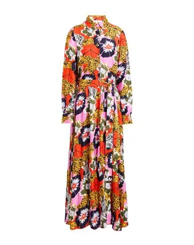 Connor & Blake Woman Maxi Dress Orange Size S Viscose