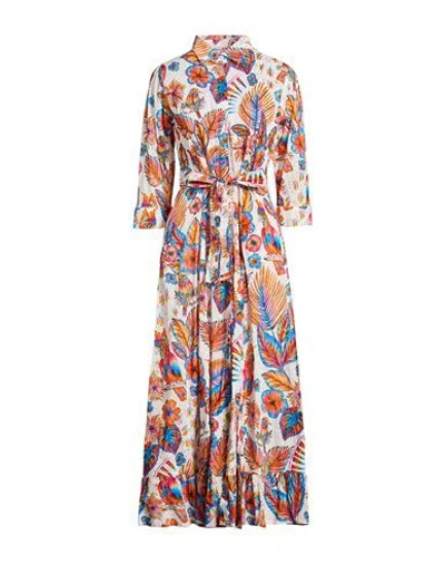 Connor & Blake Woman Maxi Dress Orange Size Xl Cotton