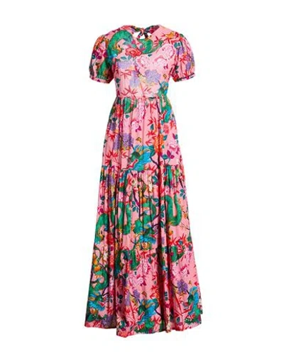 Connor & Blake Woman Maxi Dress Pink Size L Cotton In Multi