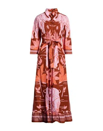 Connor & Blake Woman Maxi Dress Pink Size L Cotton In Multi