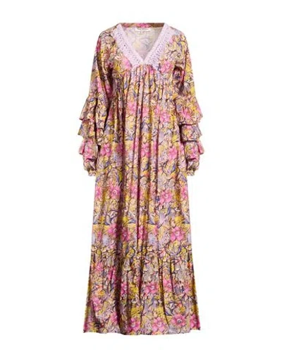 Connor & Blake Woman Maxi Dress Pink Size M Cotton In Multi