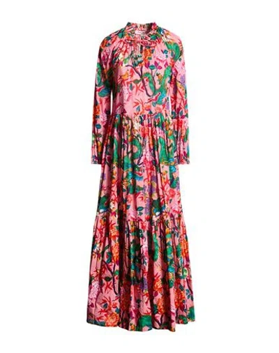 Connor & Blake Woman Maxi Dress Pink Size Xl Cotton In Multi