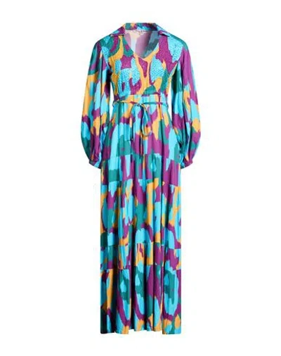 Connor & Blake Woman Maxi Dress Purple Size Xl Viscose In Multi