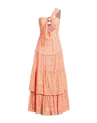 Connor & Blake Woman Maxi Dress Salmon Pink Size M Cotton In Orange
