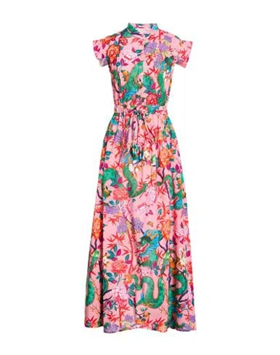 Connor & Blake Woman Maxi Dress Salmon Pink Size Xl Cotton In Multi