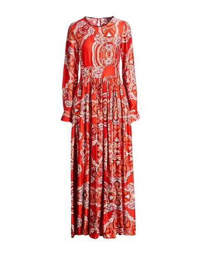 Connor & Blake Woman Maxi Dress Tomato Red Size Xs Viscose