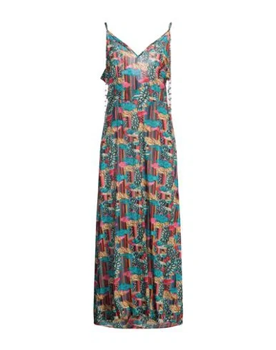 Connor & Blake Woman Maxi Dress Turquoise Size M Cotton In Blue