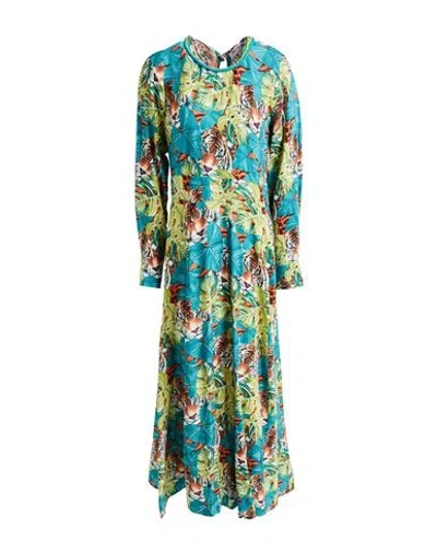 Connor & Blake Woman Maxi Dress Turquoise Size L Viscose In Blue