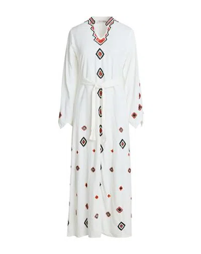 Connor & Blake Woman Maxi Dress White Size S Linen, Cotton