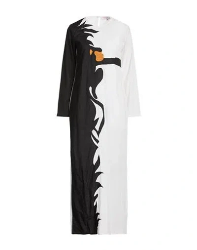 Connor & Blake Woman Maxi Dress White Size Xl Cotton In Black