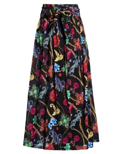 Connor & Blake Woman Maxi Skirt Black Size L Cotton In Multi