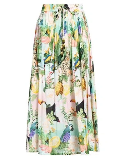 Connor & Blake Woman Maxi Skirt Light Green Size Xs Cotton