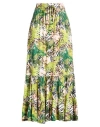 Connor & Blake Woman Maxi Skirt Lime Green Size L Viscose In Green
