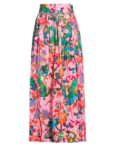 Connor & Blake Woman Maxi Skirt Pink Size Xl Cotton In Multi