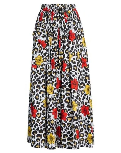 Connor & Blake Woman Maxi Skirt Red Size L Cotton In Multi
