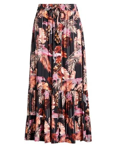 Connor & Blake Woman Maxi Skirt Rust Size L Viscose In Red