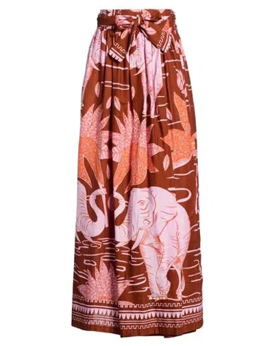 Connor & Blake Woman Maxi Skirt Tan Size L Cotton In Multi