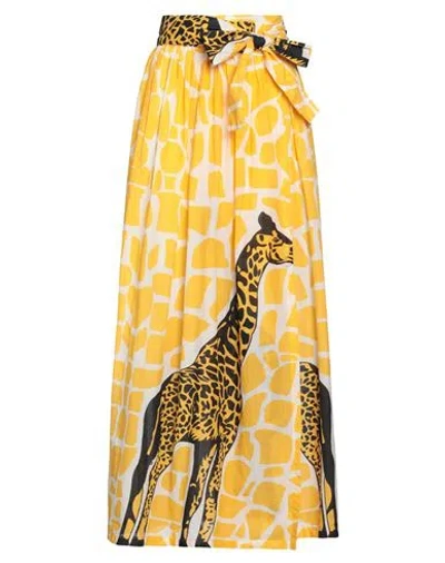 Connor & Blake Woman Maxi Skirt Yellow Size M Cotton