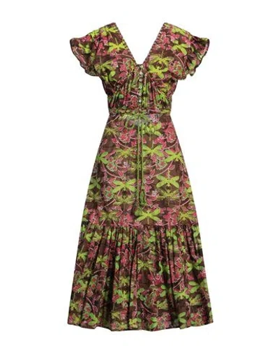 Connor & Blake Woman Midi Dress Brown Size M Cotton