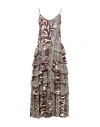 Connor & Blake Woman Midi Dress Dark Brown Size M Viscose In Brown