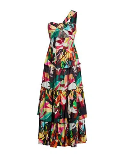 Connor & Blake Woman Midi Dress Green Size L Cotton In Brown