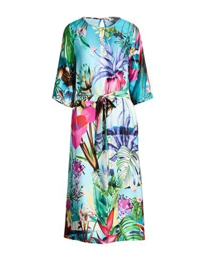 Connor & Blake Woman Midi Dress Light Blue Size Xs Viscose In Multi