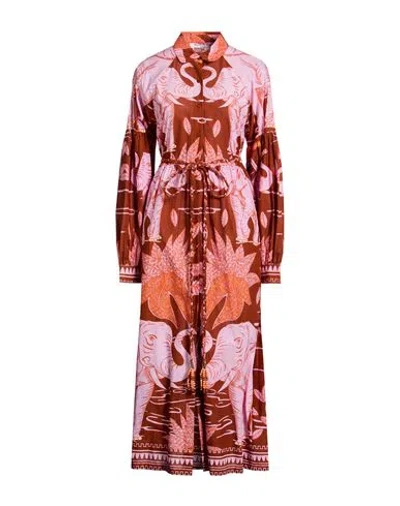 Connor & Blake Woman Midi Dress Tan Size M Cotton In Pink