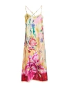 Connor & Blake Woman Midi Dress Yellow Size M Polyester In Yellow