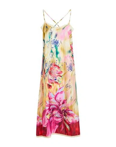 Connor & Blake Woman Midi Dress Yellow Size M Polyester